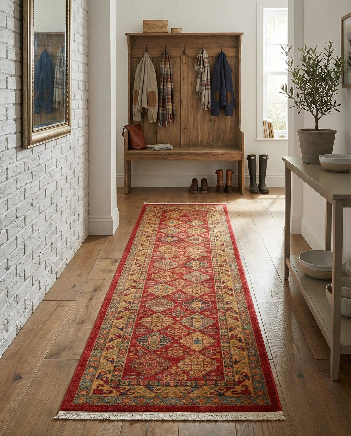Persian Elegance Collection Area Rug -  Tabriz Runner Red  lifestyle 38