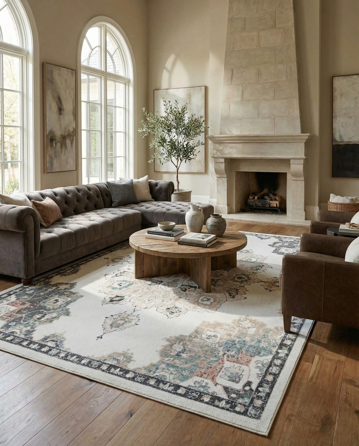Beverly Grove Collection Area Rug - Melrose (Ivory) Rectangle Ivory  lifestyle 16