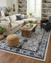 Horizon Collection Area Rug -  Sierra Rectangle Ivory and Blue  lifestyle 10