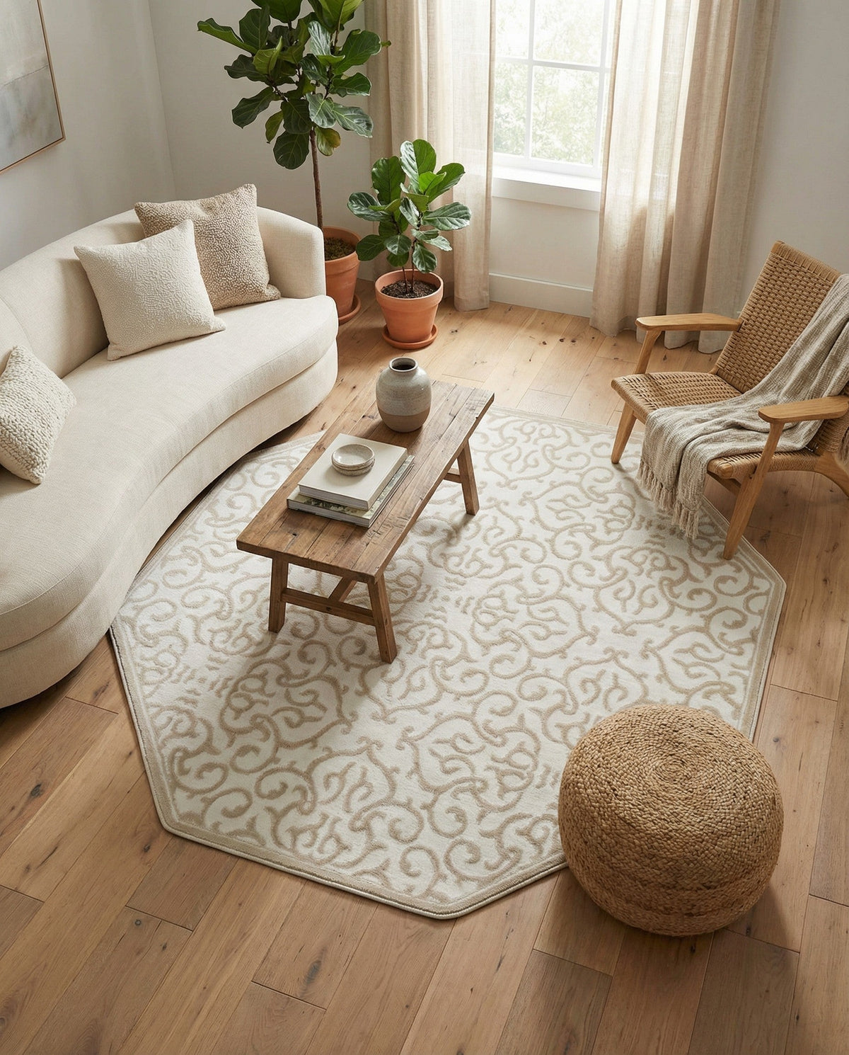 Andes Summit Collection Area Rug -  Pichincha Octagon Snow White  lifestyle 86