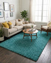 Plush Oasis Collection Area Rug - Serenity (Deep Aqua Blue) Rectangle Deep Aqua Blue  lifestyle 19
