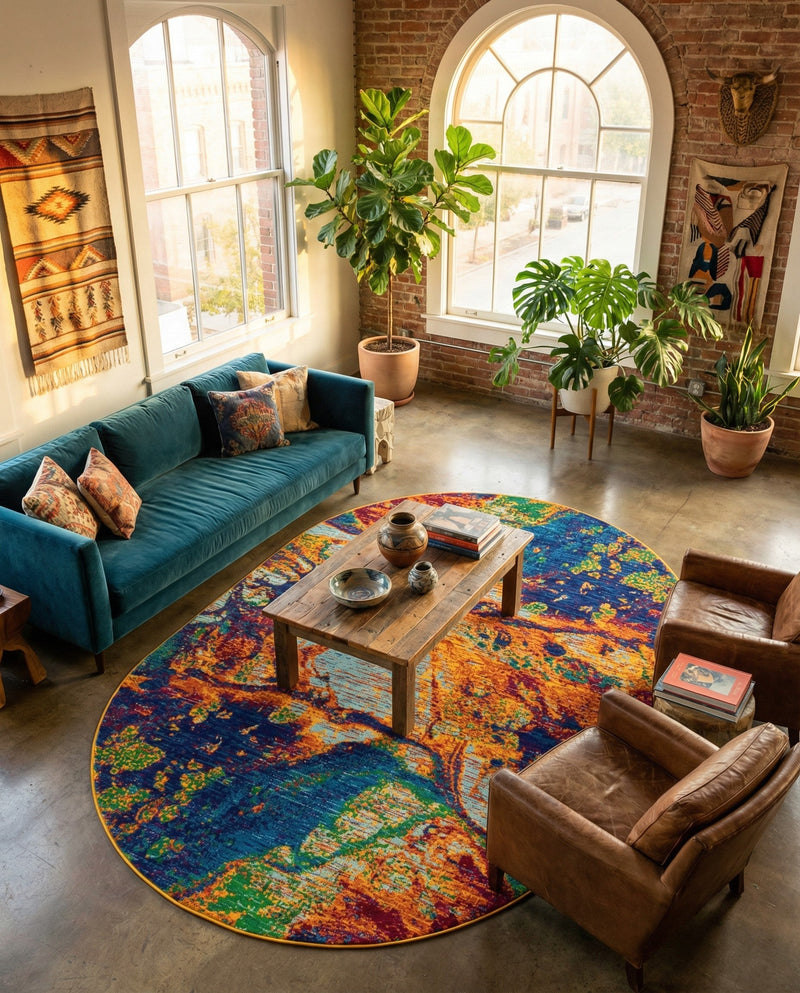 Caribbean Cove Collection Area Rug -  Bequia Oval Multi  lifestyle 40