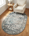 Georgetown Rugs Collection Area Rug - Dupont (Gray) Oval Gray  lifestyle 71
