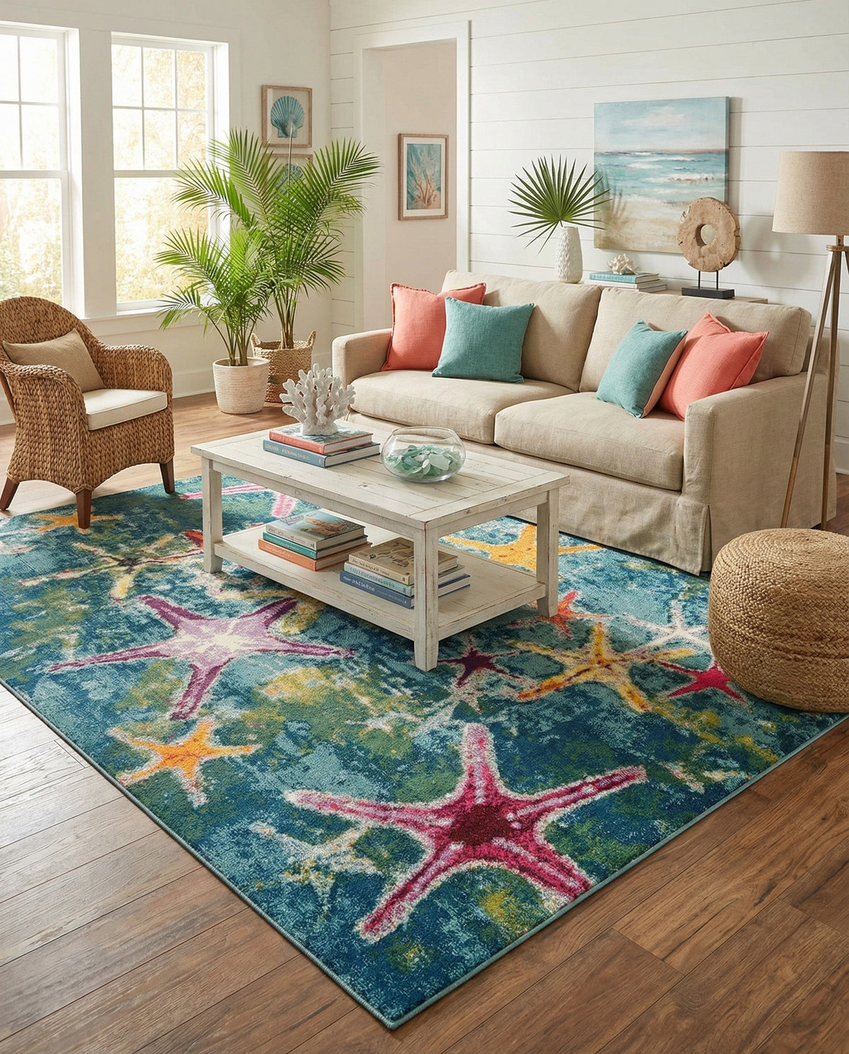 Sorrento Shores Collection Area Rug - Positano Rectangle Navy Blue  lifestyle 29