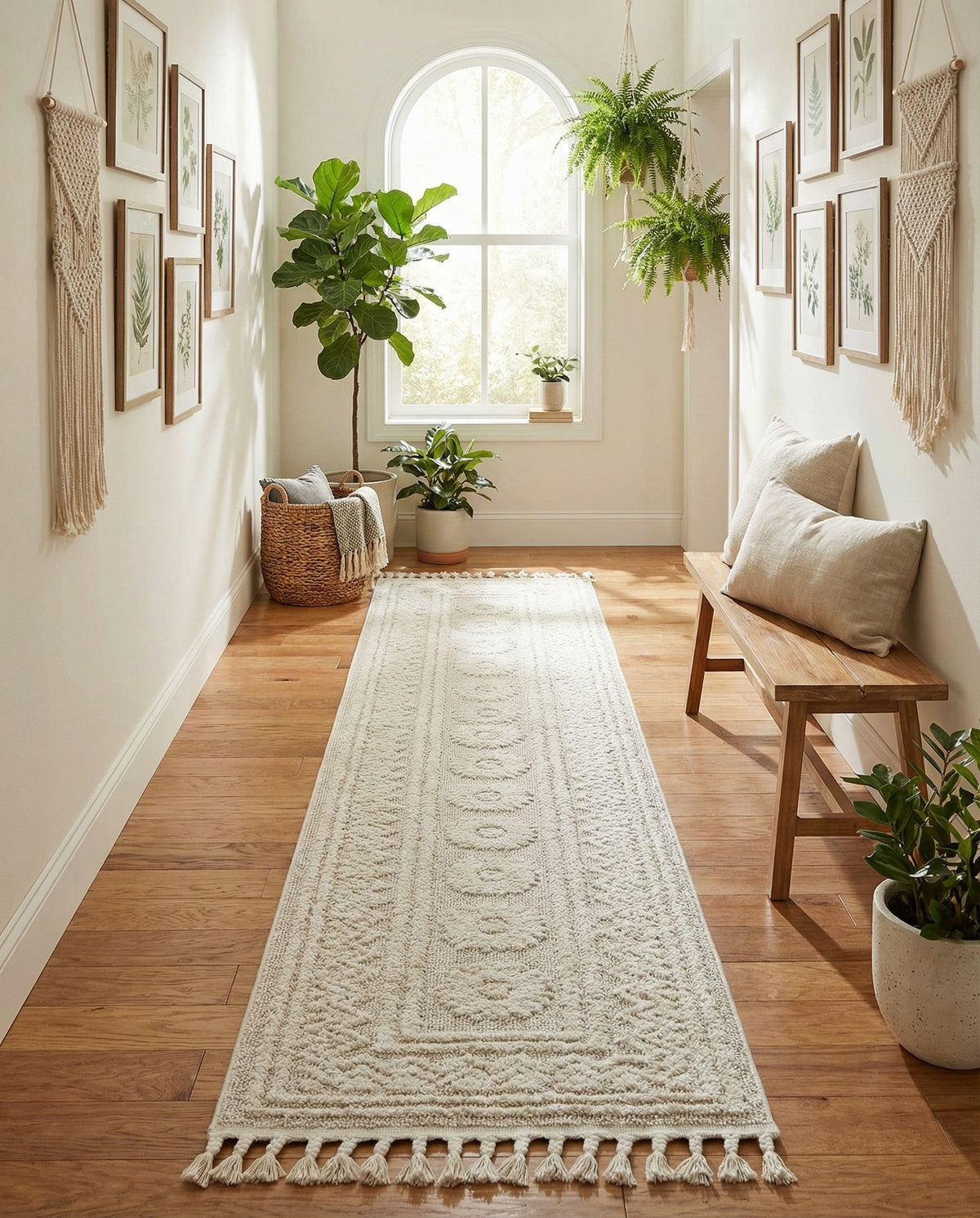 Sahara Chic Collection Area Rug -  Tangier Runner Ivory  lifestyle 174