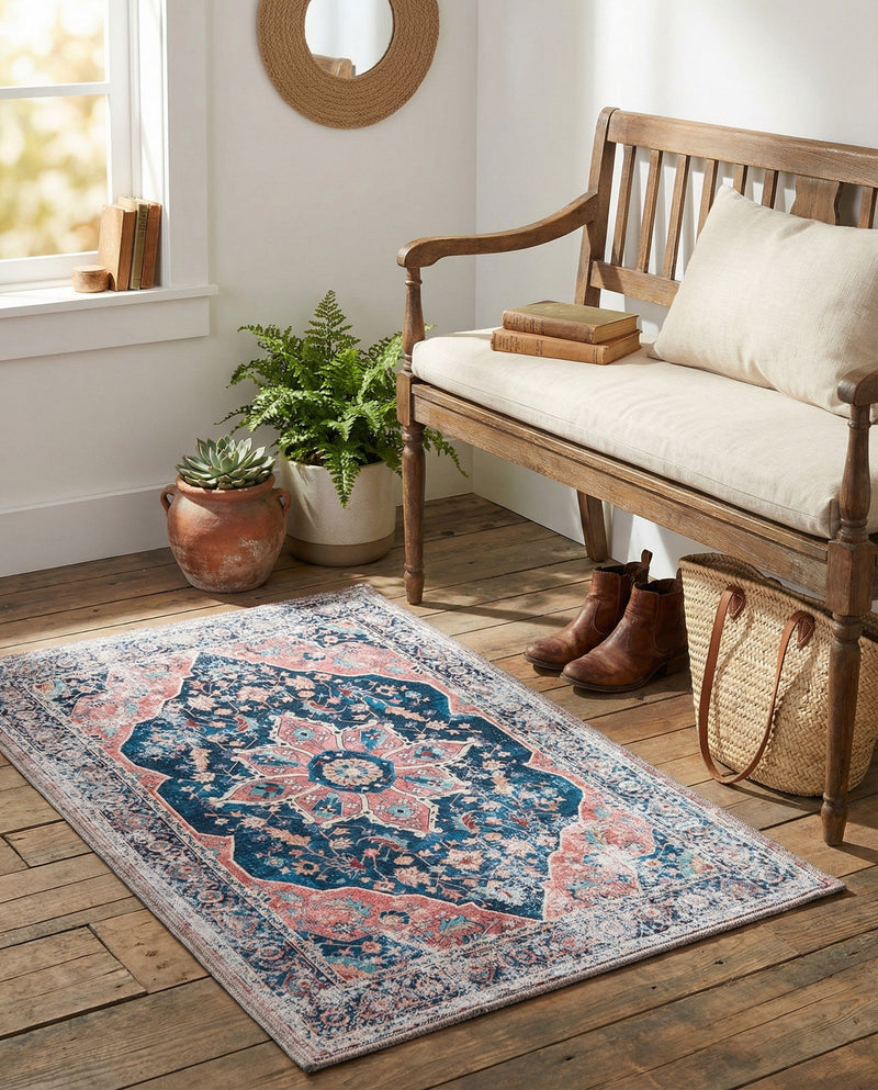 Laguna Sands Collection Area Rug -  Zuma Rectangle Navy Blue  lifestyle 9