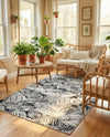 Meadow Breeze Collection Area Rug -  Bluebell Rectangle Charcoal  lifestyle 13