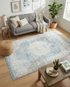 Rustic Charm Revival Collection Area Rug -  Meadowland Rectangle Light Blue  lifestyle 40
