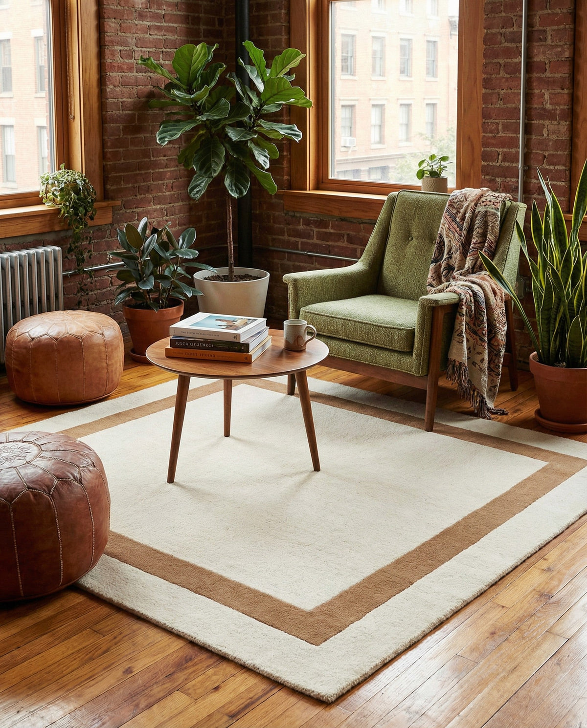 Savannah Borders Wool Collection Area Rug - Chatham Square Ivory  lifestyle 178