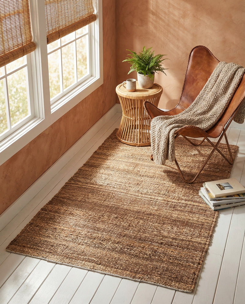Coastal Haven Jute Collection Area Rug - Malibu Rectangle Sepia Brown  lifestyle 20