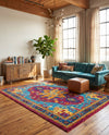 Caribbean Cove Collection Area Rug -  Canouan Rectangle Pink Blue  lifestyle 3
