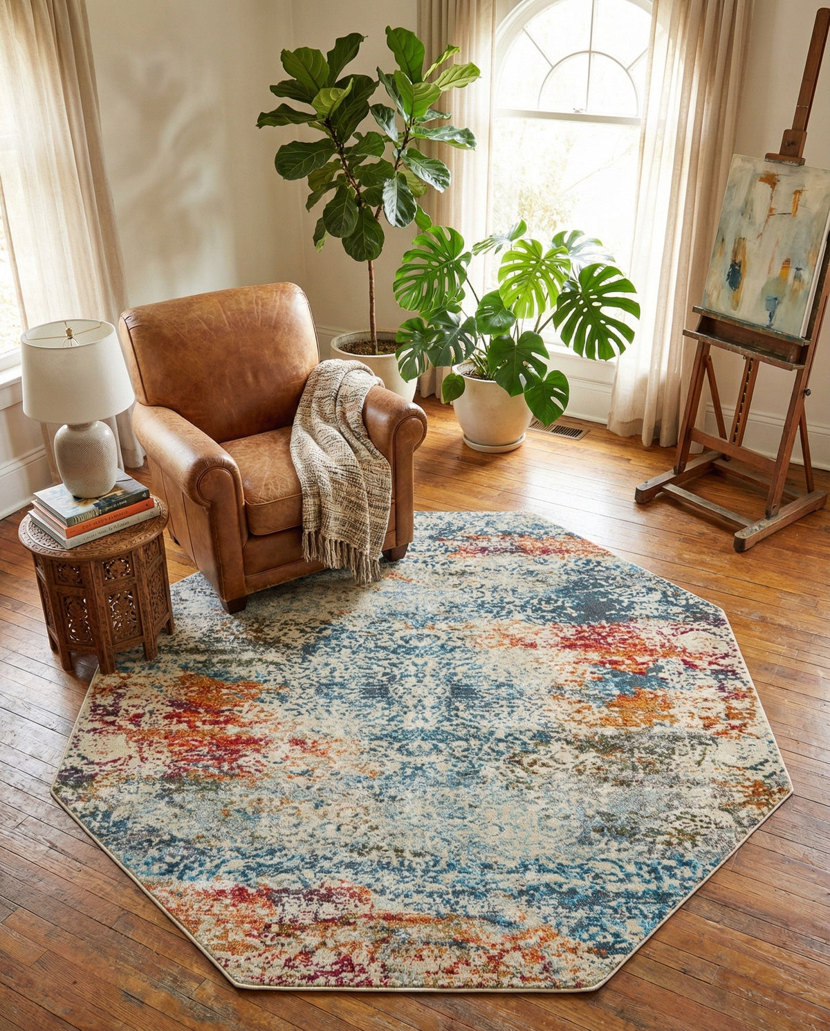 Caribbean Breeze Collection Area Rug -  Isla Octagon Cream  lifestyle 107