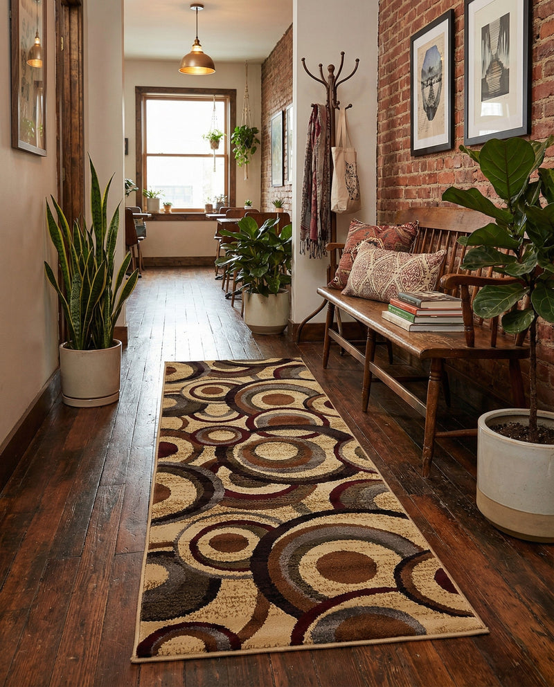 Bistro Lounge Collection Area Rug -  Macchiato Runner Beige  lifestyle 23