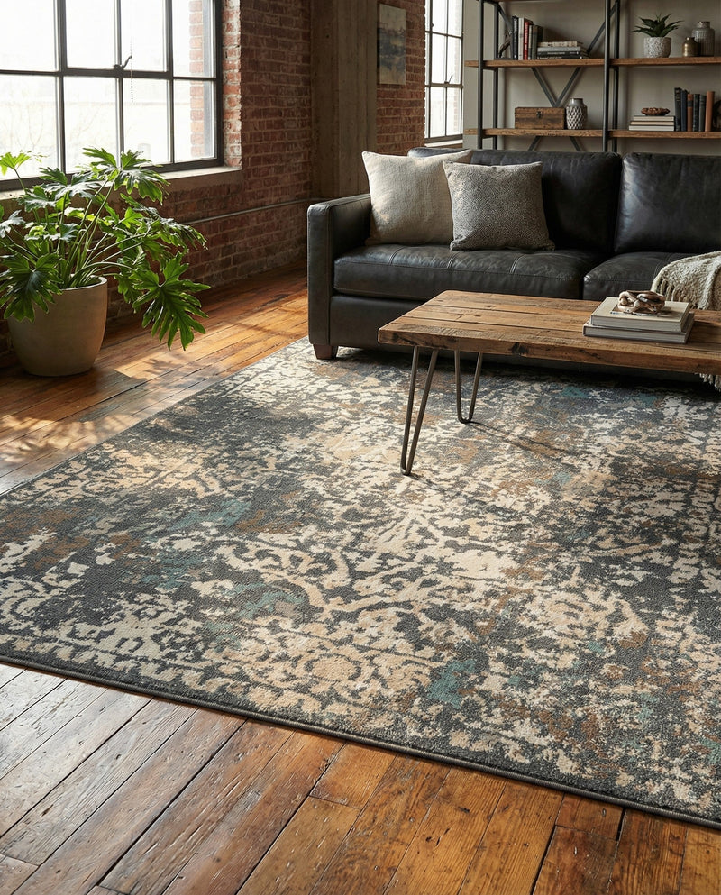 Gobi Sands Collection Area Rug - Dunhuang Rectangle Gray  lifestyle 24