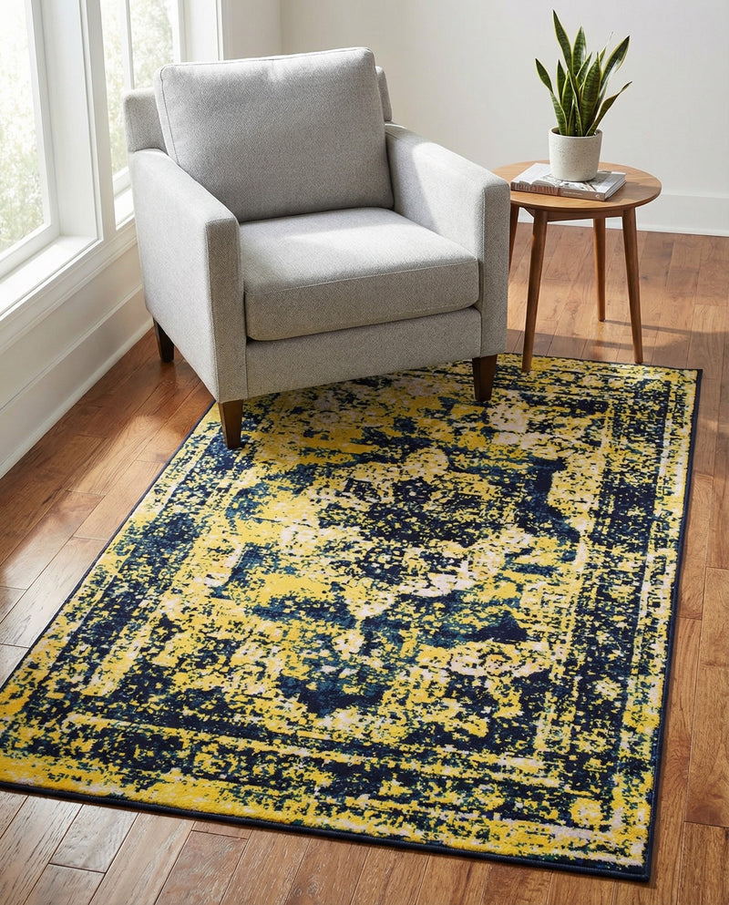 Riviera Elegance Collection Area Rug -  Menton (Navy Blue) Rectangle Navy Blue  lifestyle 8