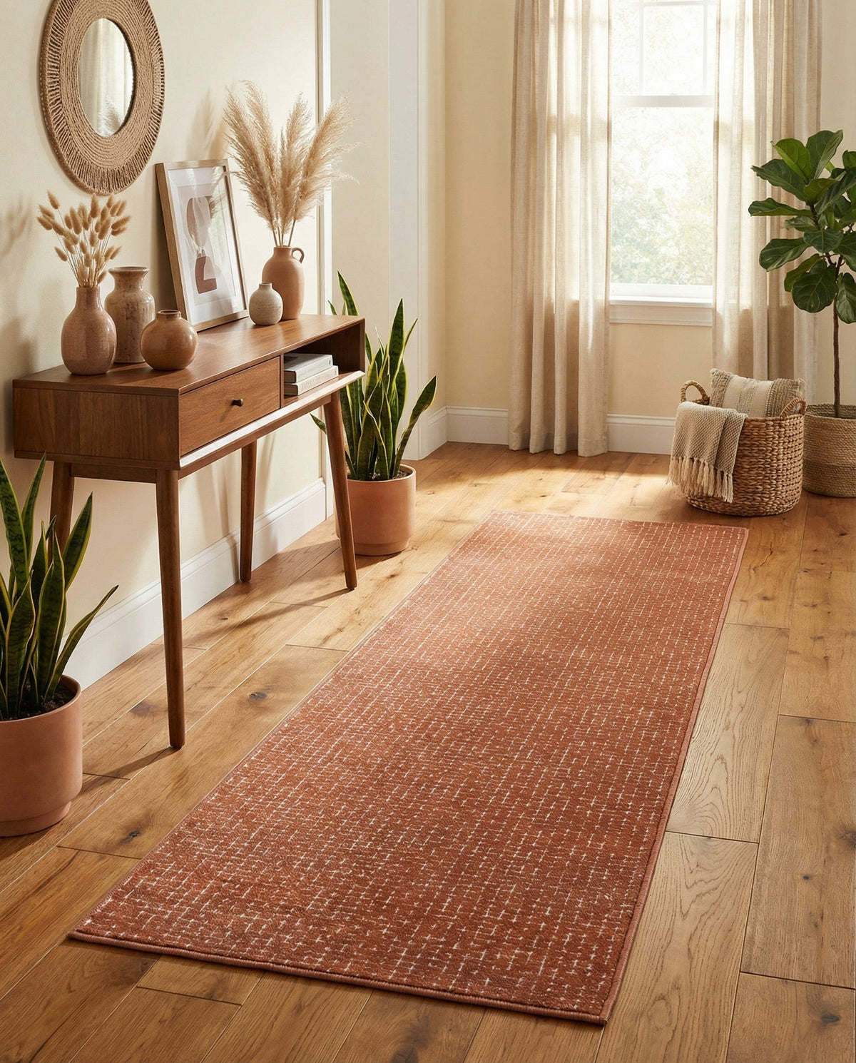 Aravalli Collection Area Rug -  Jaisalmer Runner Dusty Pink  lifestyle 153