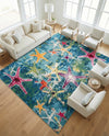 Sorrento Shores Collection Area Rug - Positano Square Navy Blue  lifestyle 43