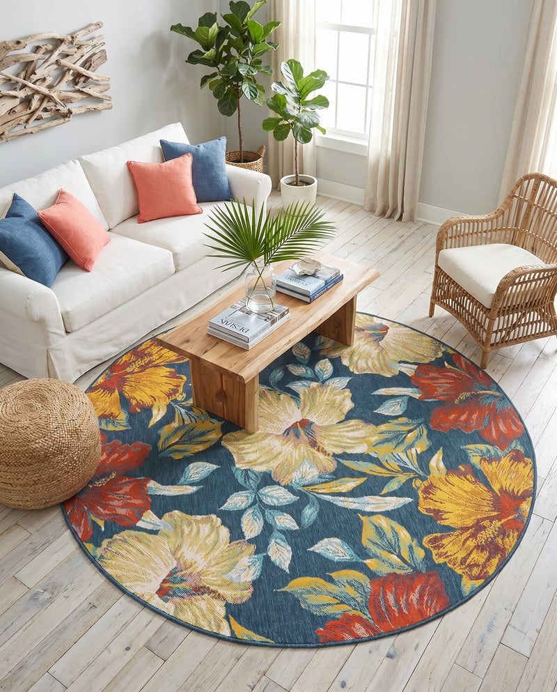 Seaside Haven Rugs Collection Area Rug -  Nautical Round Multi  lifestyle 53