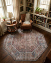 Vintage Memories Collection Area Rug -  Reverie Octagon Rust Red and Brown  lifestyle 41