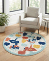 Caribbean Terrace Collection Area Rug -  StLucia Round White  lifestyle 34