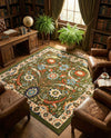 Tabriz Tapestry Collection Area Rug - Sahand (Green) Square Green  lifestyle 31