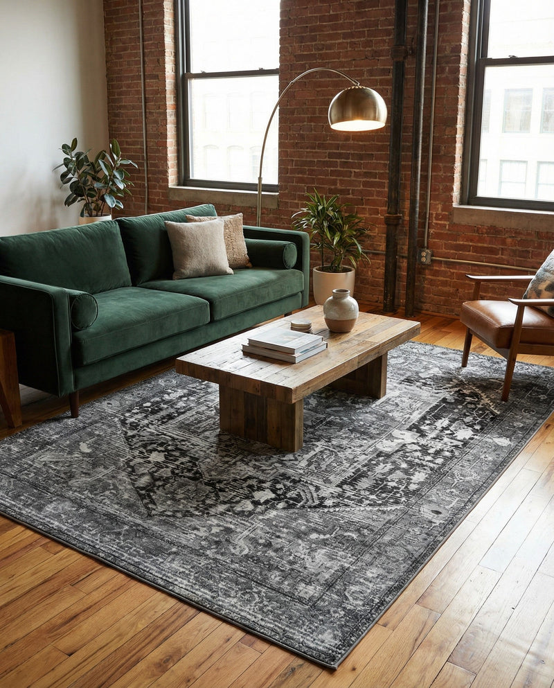 Casablanca Tapestry Collection Area Rug - Fes Rectangle Steel gray  lifestyle 27