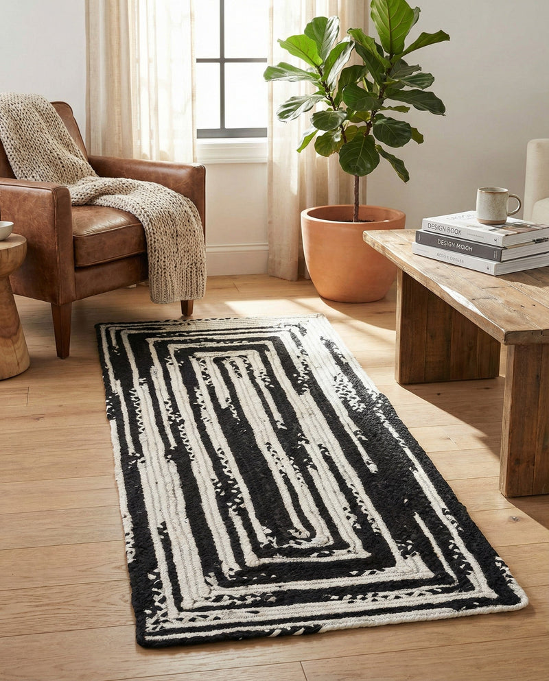 Woven Udaipur Collection Area Rug - Jaipur Runner Black and White  lifestyle 58