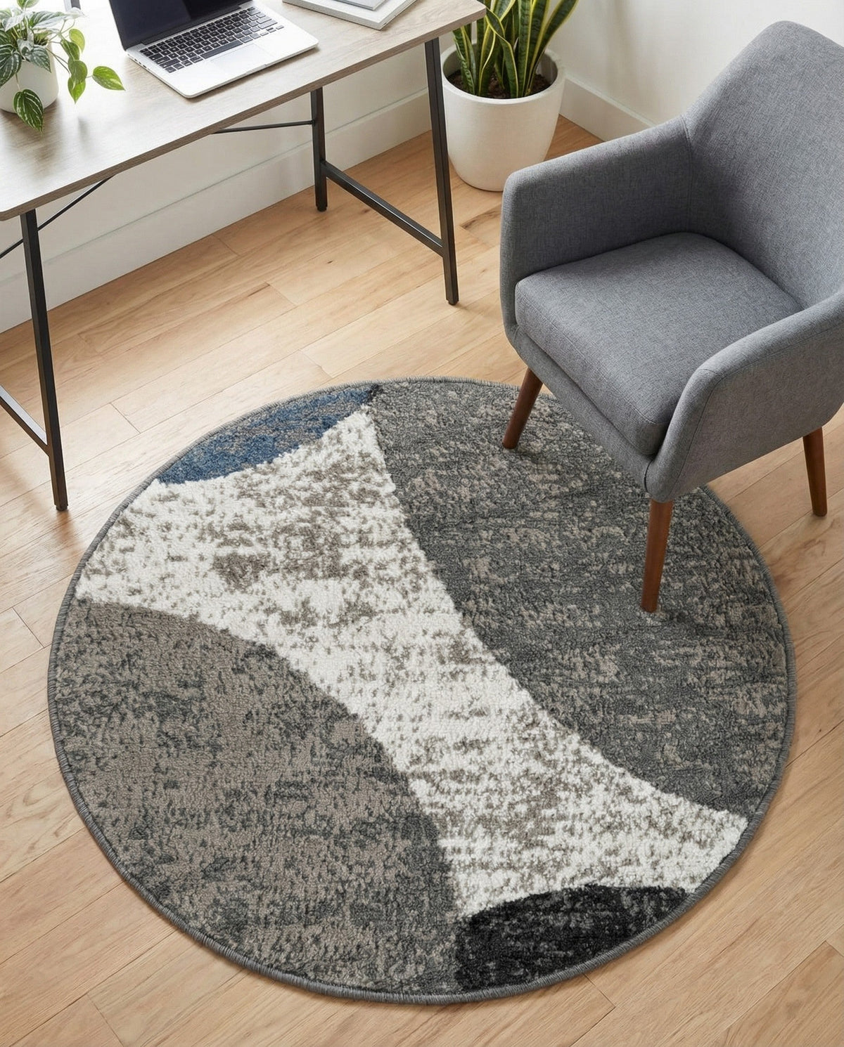 Copenhagen Edge Collection Area Rug -  Amager Round Multi  lifestyle 63
