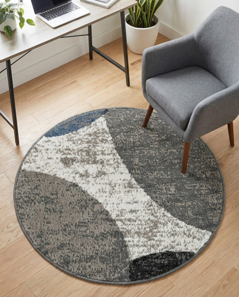 Copenhagen Edge Collection Area Rug -  Amager Round Multi  lifestyle 63