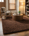 Plush Oasis Collection Area Rug - Serenity (Chocolate Brown) Rectangle Chocolate Brown  lifestyle 20