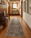 Zagros Shades Collection Area Rug -  Yasuj Runner Gray Brown  lifestyle 70