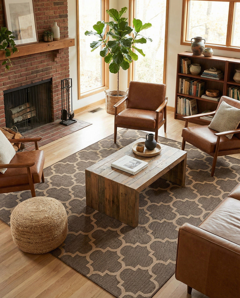 Sahara Sands Collection Area Rug -  Dahshur Rectangle Brown  lifestyle 32