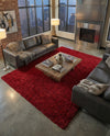 Eternal Plush Oasis Collection Area Rug -  Tranquility (Merlot) Rectangle Merlot  lifestyle 15