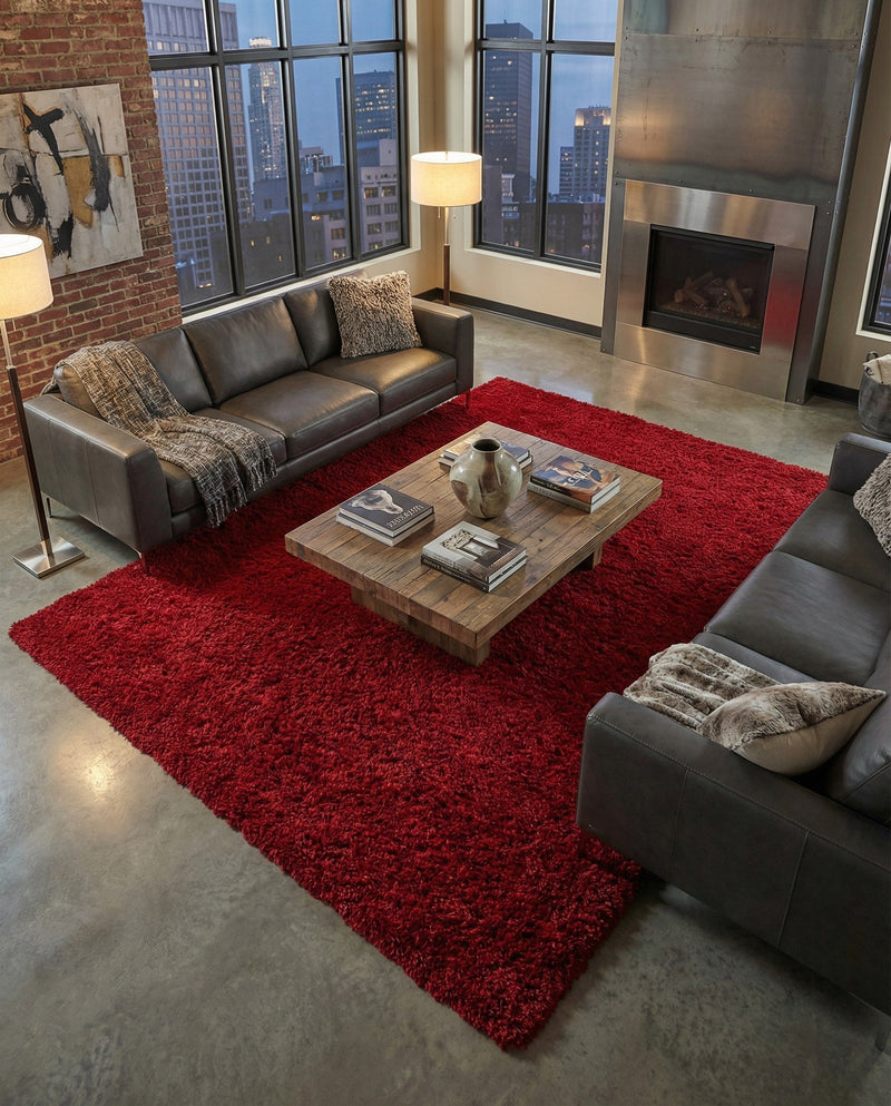 Eternal Plush Oasis Collection Area Rug -  Tranquility (Merlot) Rectangle Merlot  lifestyle 15