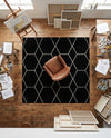 Trellis Mosaic Collection Area Rug - Arborville (Black) Square Black  lifestyle 69