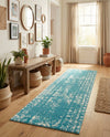 Brighton Stripes Collection Area Rug - Sussex (Turquoise) Runner Turquoise  lifestyle 26
