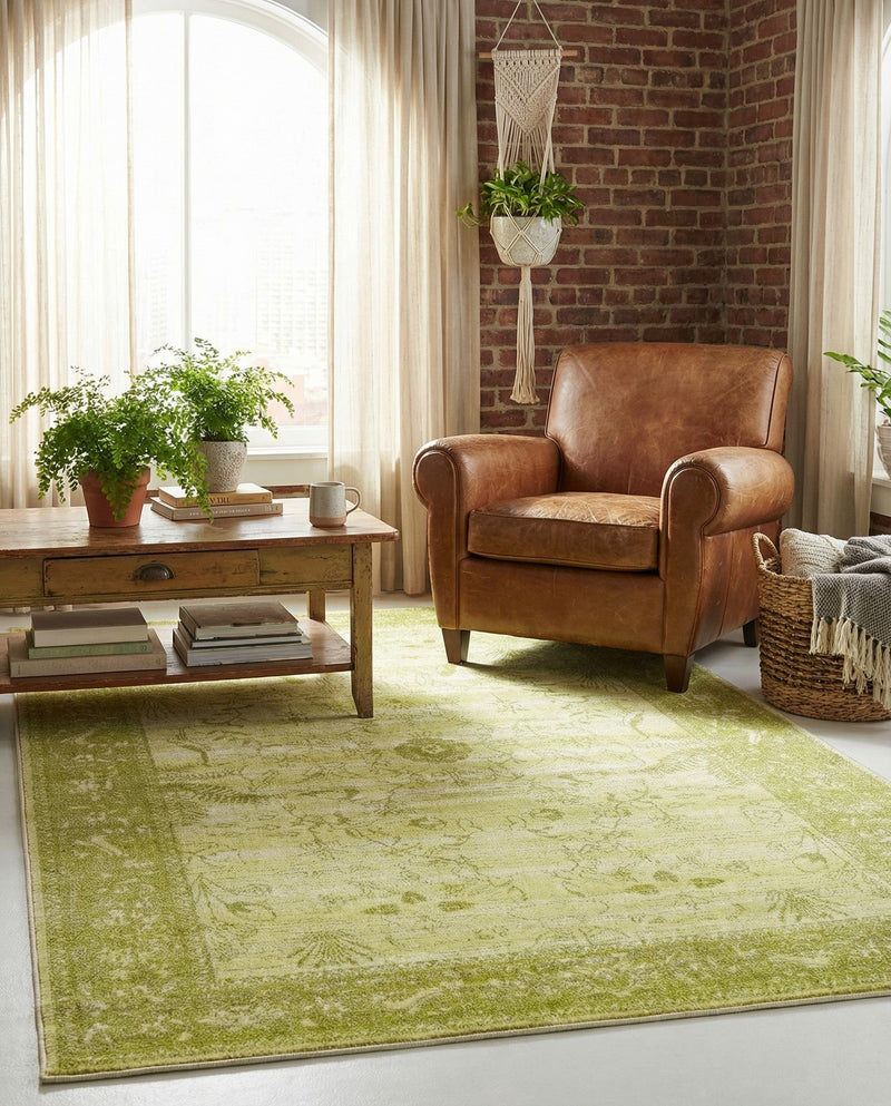 Horizon Collection Area Rug -  Apex (Light Green) Rectangle Light Green  lifestyle 17