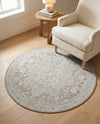 Heritage Elegance Collection Area Rug -  Schonbrunn Round Cream  lifestyle 57