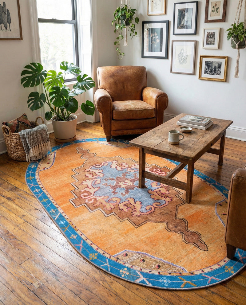 Heritage Elegance Collection Area Rug -  Winterthur (Orange) Oval Orange  lifestyle 40