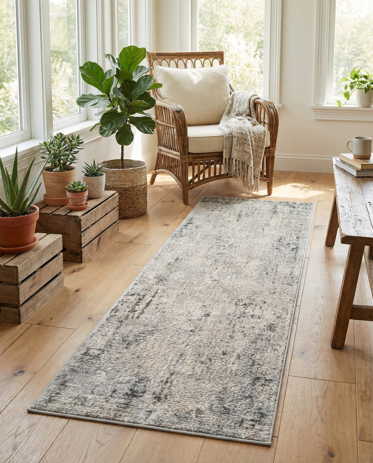 Aegean Elegance Collection Area Rug -  Ithaca Runner Bone  lifestyle 83
