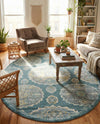 Arcadia Rugs Collection Area Rug -  Atlantis (Gray and Blue) Oval Gray and Blue  lifestyle 67