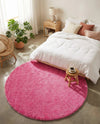 Plush Oasis Collection Area Rug - Serenity (Taffy Pink) Round Taffy Pink  lifestyle 84