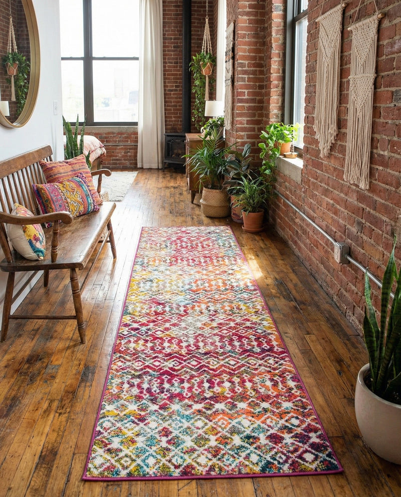 Mediterranean Lattice Collection Area Rug - Santorini (Multi) Runner Multi  lifestyle 65