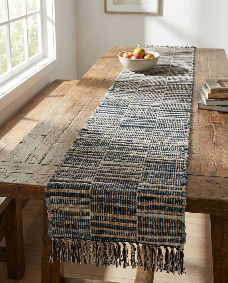 Osian Looms Collection Area Rug - Osian Table Runner Dark Gray  lifestyle 21