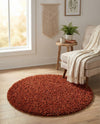 Plush Oasis Collection Area Rug - Serenity (Terracotta) Round Terracotta  lifestyle 86