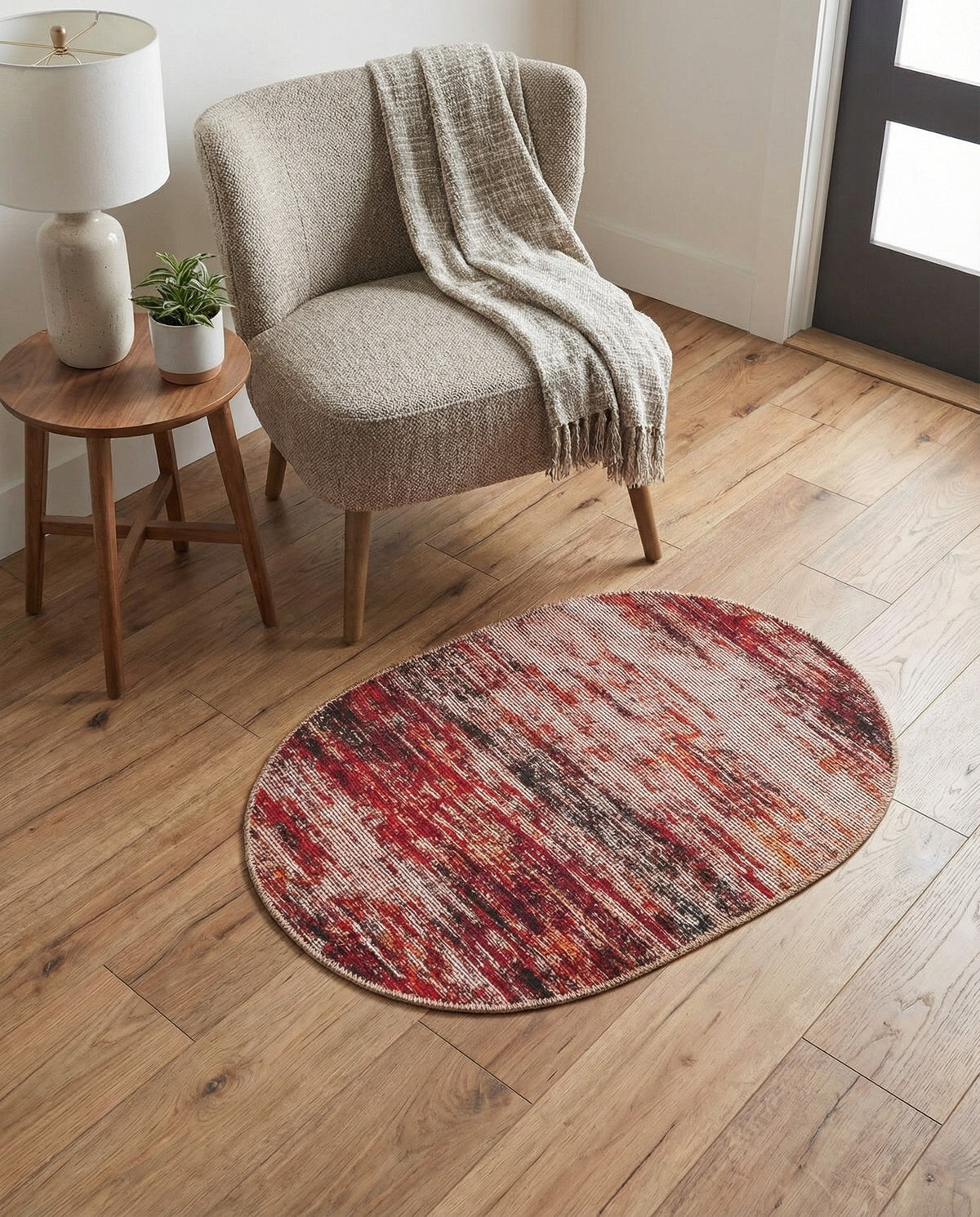 Sahara Essence Collection Area Rug - Oasis (Rust Red) Oval Rust Red  lifestyle 90