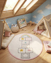 Wonder Tykes Collection Area Rug -  Swirl Round Ivory  lifestyle 42
