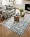 Savannah Elegance Collection Area Rug -  Tybee (Aqua Blue) Rectangle Aqua Blue  lifestyle 12