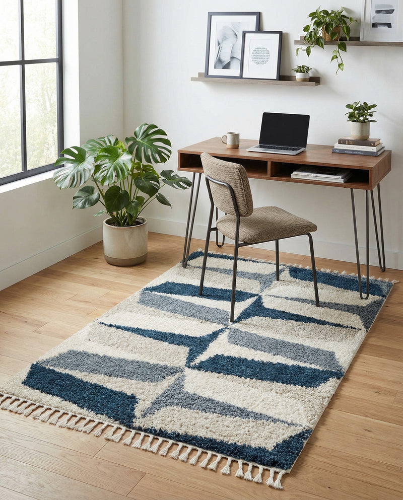 Cozy Cove Shag Collection Area Rug -  Tidewater Rectangle Blue  lifestyle 22