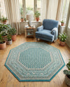 Soho Elegance Collection Area Rug -  Mercer (Turquoise) Octagon Turquoise  lifestyle 63